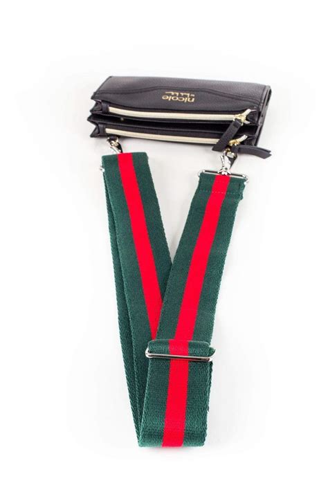 gucci red and green purse strap|authentic Gucci purse strap.